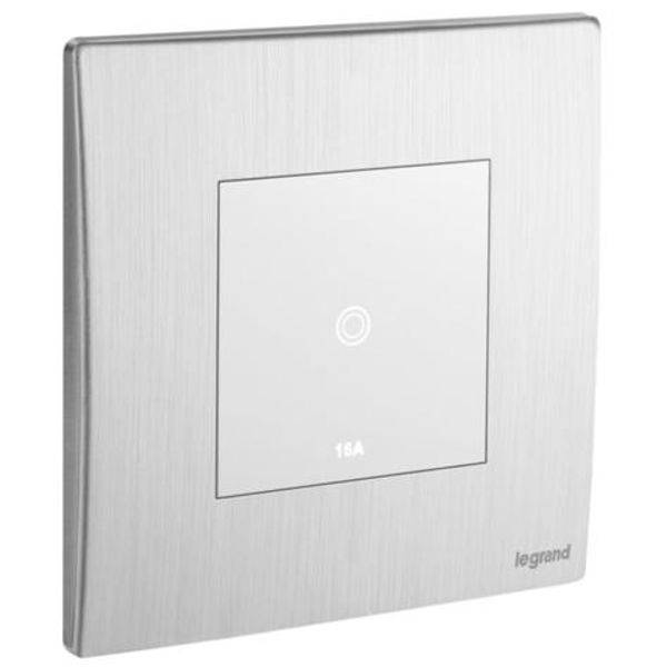 Mallia Senses - 1 gang 1 way touch switch 16AX -Aluminium - Brushed Aluminium image 1