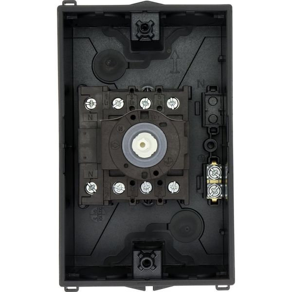 Main switch, P1, 25 A, surface mounting, 3 pole + N, STOP function, With black rotary handle and locking ring, Lockable in the 0 (Off) position image 48