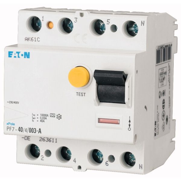 Residual current circuit breaker (RCCB), 25A, 4 p, 30mA, type A image 1