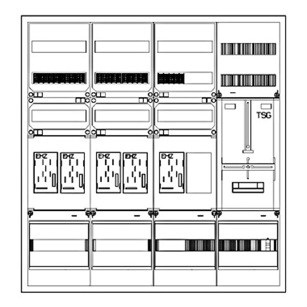 Z„hlerverteiler 5xZF, eHZ, H=1100 B=1050 T=210mm, 1xTSG image 1