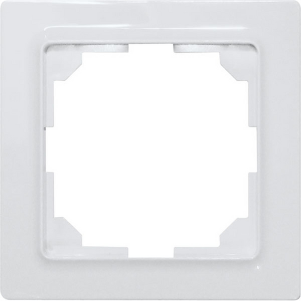 Single universal frames in E-Design55, polar white glossy image 1
