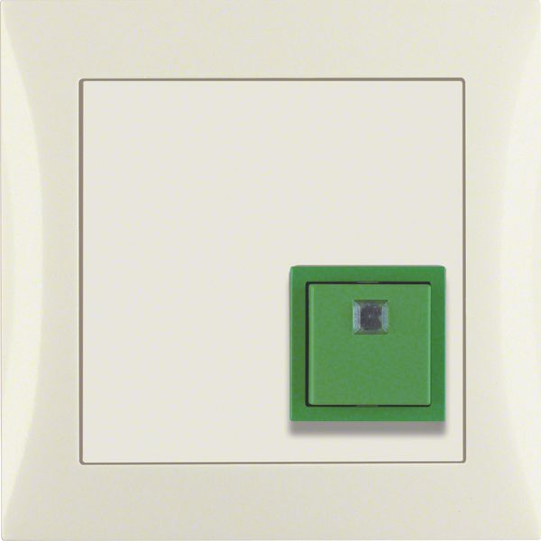Switch-off push-button frame, S.1, white glossy image 1