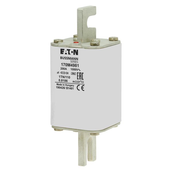 Fuse-link, high speed, 200 A, AC 1000 V, DIN 1, 51 x 69 x 138 mm, aR, DIN, IEC, type T indicator image 4