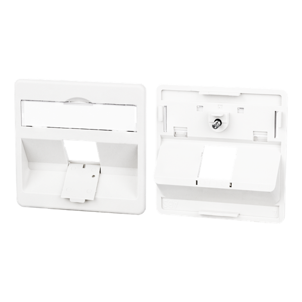 Central plate 50 x 50 mm 1 port, pure white, modul image 3