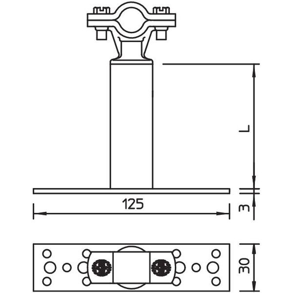 ISO-A-500 ISO spacer with fastening 500mm image 2