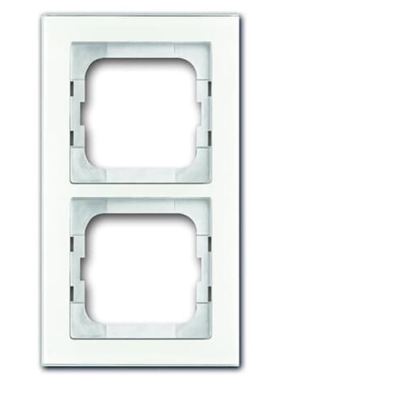 1722-280 Cover Frame Busch-axcent® white glass image 1