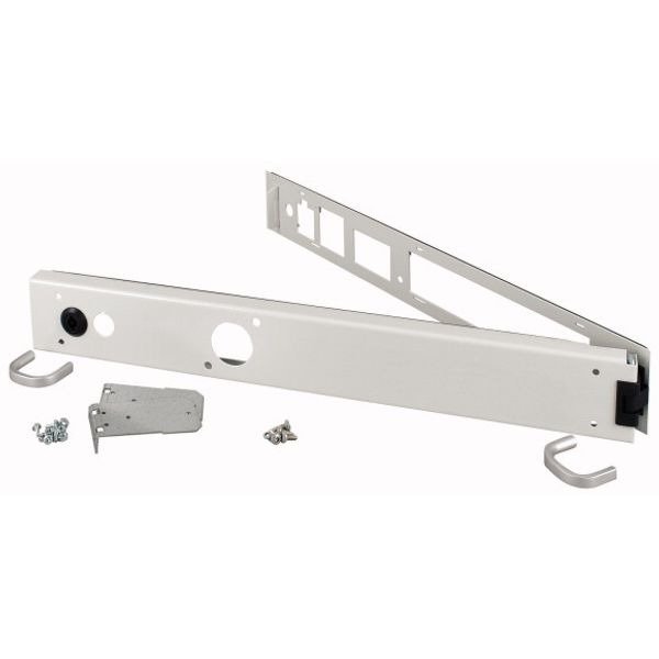 Opening metal front plate for XW drawer, closed, IP55, H=75mm, grey image 1