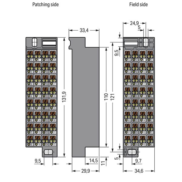 Matrix patchboard 32-pole Marking 1-32 dark gray image 3