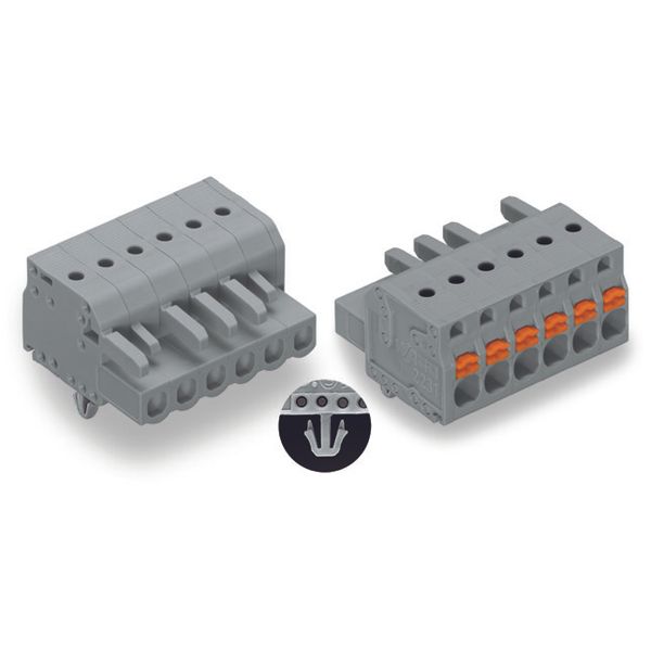2231-114/008-000 1-conductor female connector; push-button; Push-in CAGE CLAMP® image 1
