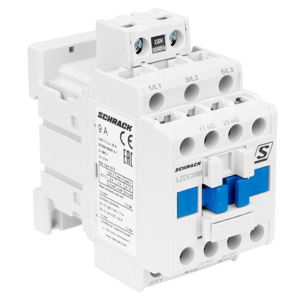 Contactor 3-pole, CUBICO Classic, 4kW, 9A, 1NO+1NC, 230VAC image 1