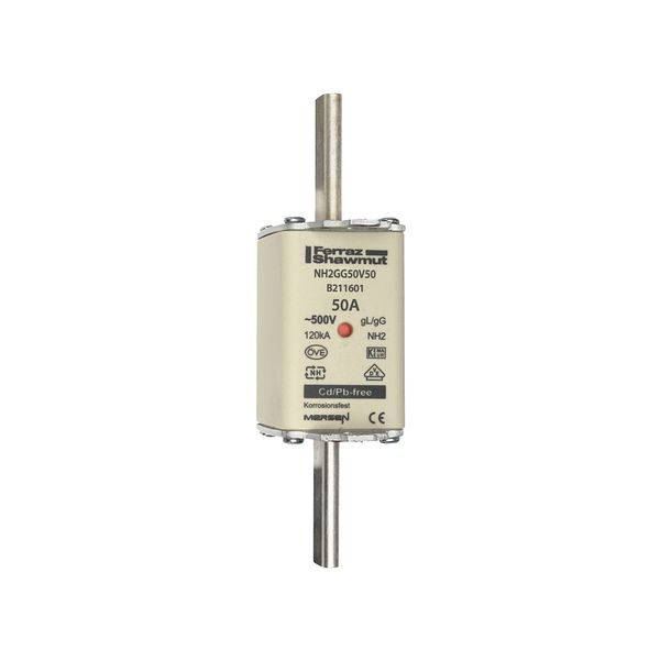 Fuse-link NH2 gG 500VAC 50A live tags Double indicator image 1