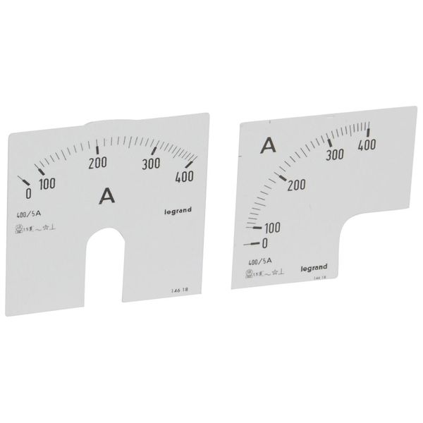 Measuring dial for ammeter - 0-400 A - fixing on door image 1