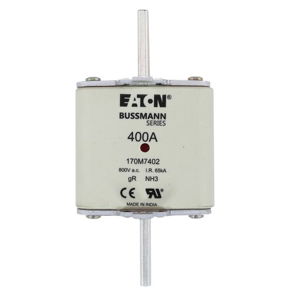 Fuse-link, high speed, 400 A, AC 800 V, NH3, gR, UL, IEC, dual indicator image 4