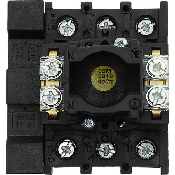 Main switch, P1, 32 A, flush mounting, 3 pole, 1 N/O, 1 N/C, STOP function, With black rotary handle and locking ring, Lockable in the 0 (Off) positio image 13