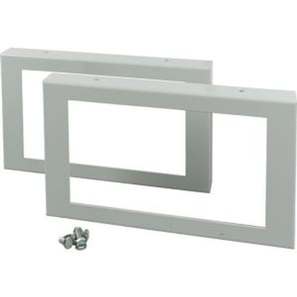 Plinth, side panels for HxD 200 x 300mm, grey, with cable duct cutout image 2