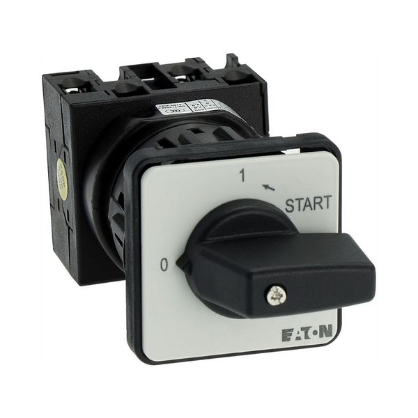 ON-OFF button, T0, 20 A, center mounting, 2 contact unit(s), Contacts: 4, Spring-return in START position, 90 °, maintained, With 0 (Off) position, Wi image 16