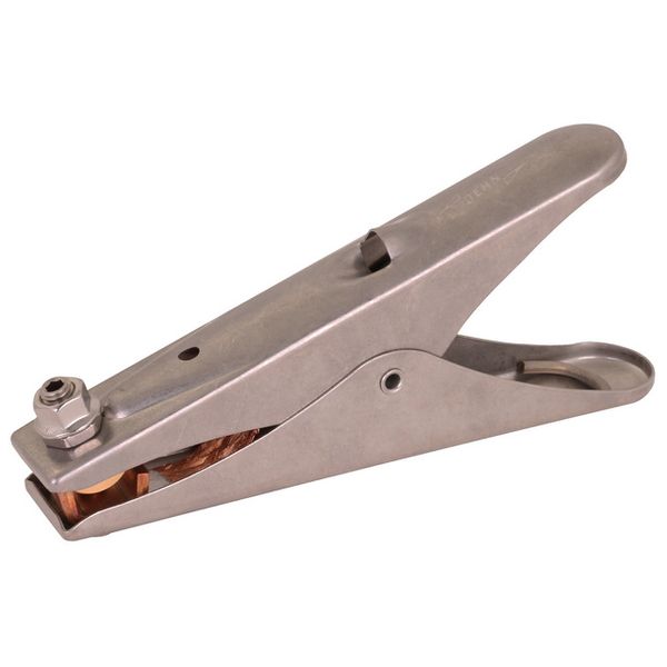 Earthing tongs L 205mm StSt for Rd -55mm Fl -45 mm image 1