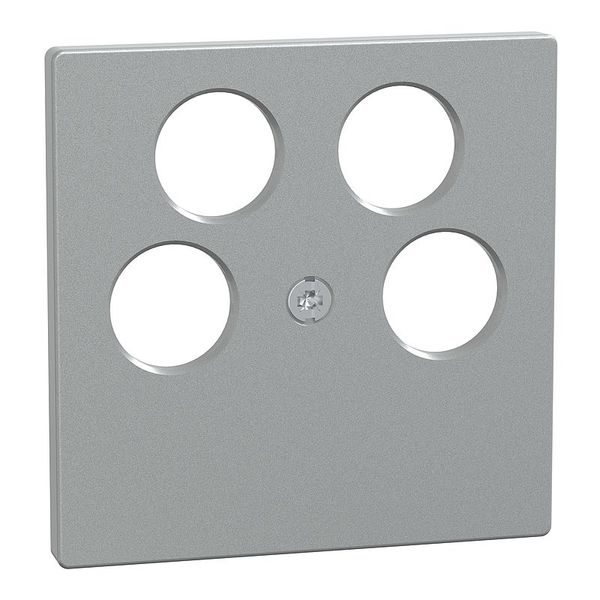 Central plate for Ankaro 4-way antenna sockets, aluminum, System M image 1