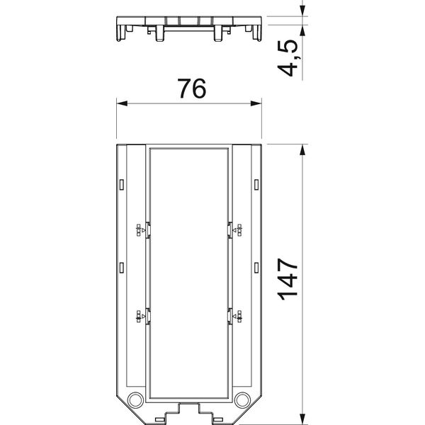 UT4 P3 Cover plate for UT4, 3 Module 45 147x76x4 image 2