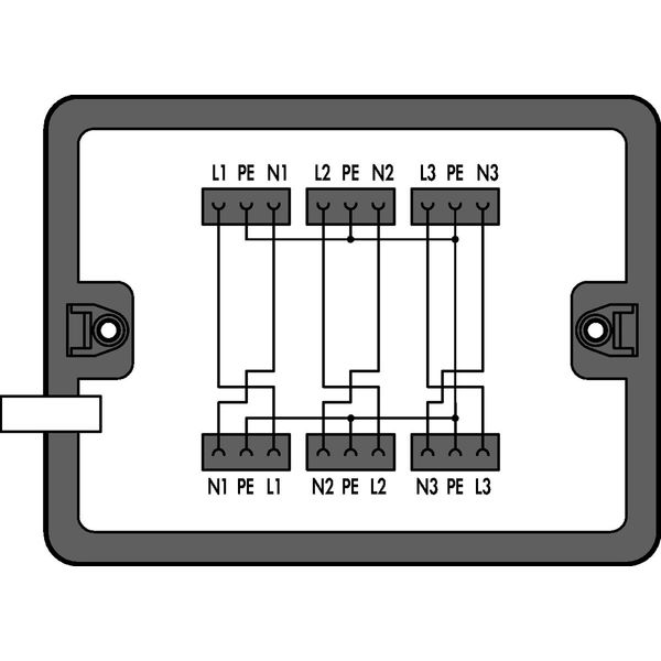 Distribution box supply cable entry 6 outputs black image 1