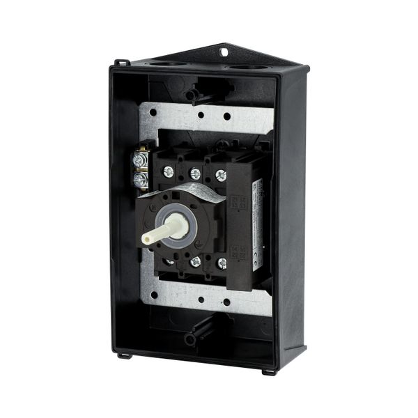 Main switch, P1, 25 A, surface mounting, 3 pole, 1 N/O, 1 N/C, STOP function, With black rotary handle and locking ring, Lockable in the 0 (Off) posit image 24