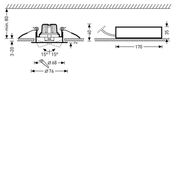 Spots / Projectors ScenaticPoint Normal product without VE Reflector White around 9W 850lm Flood (FL) IK02 4 SDCM image 2