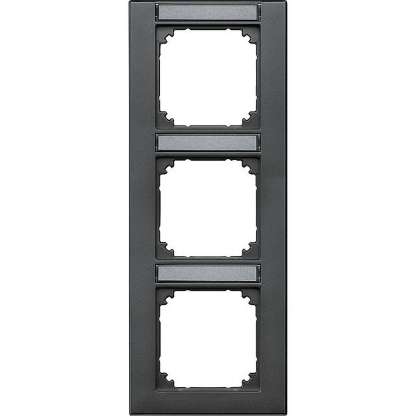 M-PLAN frame, can be labeled three times, vertical installation, anthracite image 1