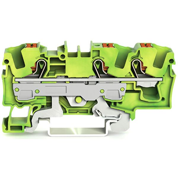 3-conductor ground terminal block with push-button 6 mm² green-yellow image 2
