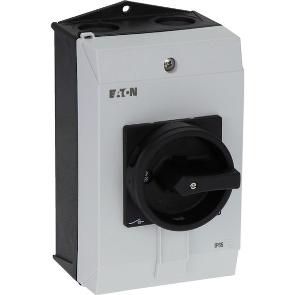 Main switch, P1, 40 A, surface mounting, 3 pole, 1 N/O, 1 N/C, STOP function, With black rotary handle and locking ring, Lockable in the 0 (Off) posit image 2