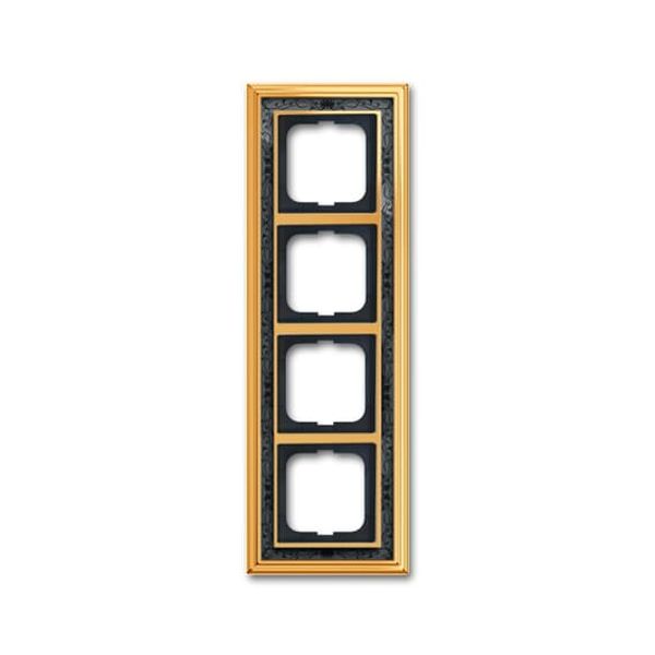 1724-833-500 Cover Frame Busch-dynasty® polished brass decor anthracite image 1