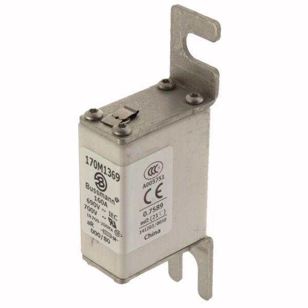 Fuse-link, high speed, 160 A, AC 690 V, DIN 000, 21 x 40 x 100 mm, aR, DIN, IEC, single indicator image 3