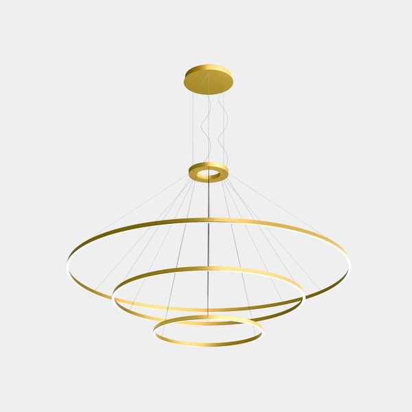 Pendant Circular Downward 3 Rings (ø3000 ø2000 ø1200) LED 326.4W 11836lm 2400K Gold image 1