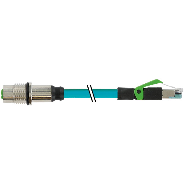 M12 fem. recept. D /RJ45 male 0° TPE 2x2x24AWG SF/UTP CAT5e bu . CM 3m image 1