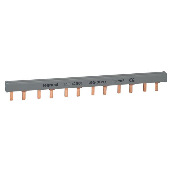 Supply busbar - prong-type - 2P - 10MM2 - max 6 devices connected - 1 row image 1