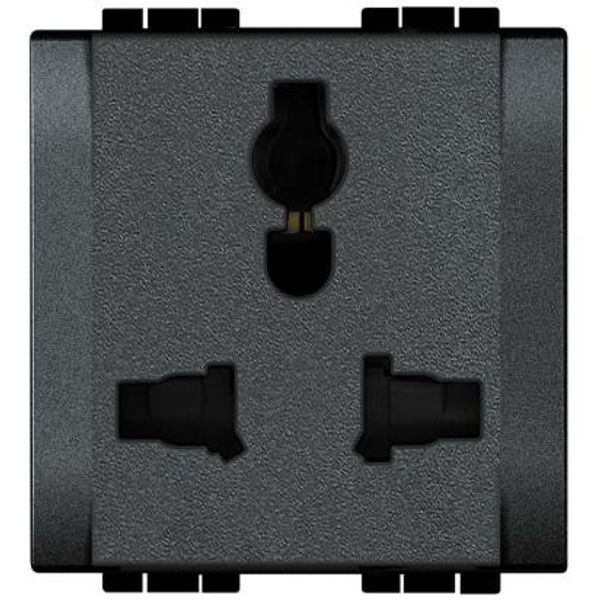 LL - US shielded socket 2P+E 1M anthracite image 1