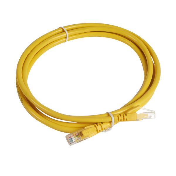 Patch cord RJ45 category 6A U/UTP unscreened PVC yellow 2 meters image 2