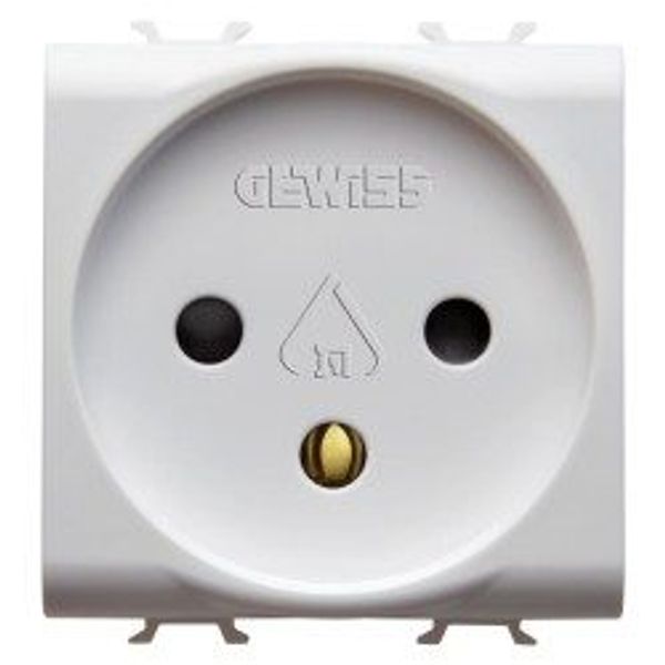 ISRAELI STANDARD SOCKET-OUTLET 250V ac - 2P+E 16A - 2 MODULES - SATIN WHITE - CHORUSMART image 1