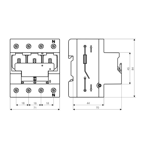 TYTAN T, D02 Switch disconnector 3p+N+auxiliary contact, 63A image 9