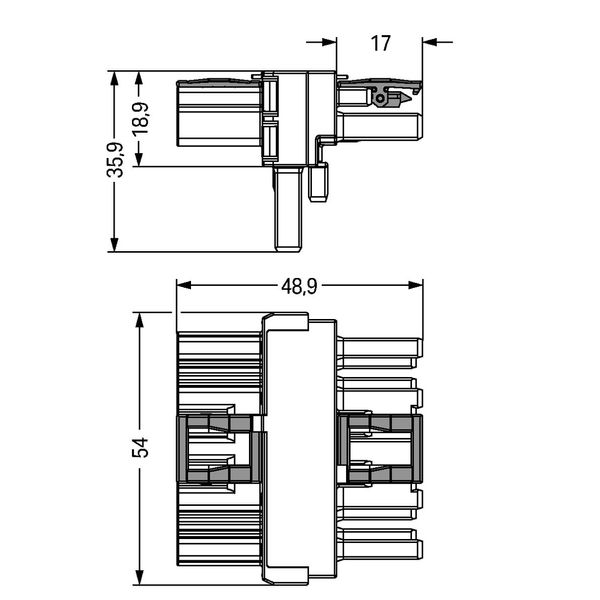 T-distribution connector 5-pole Cod. B gray image 3