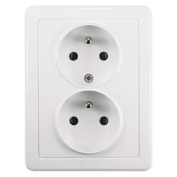 5512G-02349 B1W Double socket outlet with earthing contacts image 1