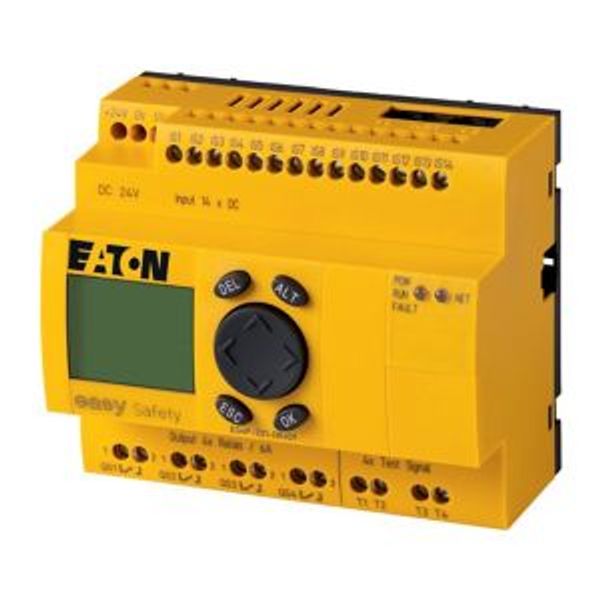 Safety relay, 24 V DC, 14DI, 4DO relays, display, easyNet image 5