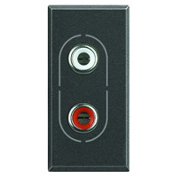 Double RCA socket Axolute anthracite image 1