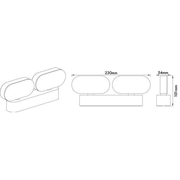 Lea LED Double 13W 600lm 3000K IP54 anthracite image 3