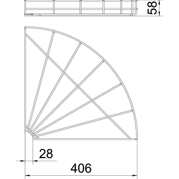 GRB 90 540 FT 90° mesh cable tray bend  55x400 image 2