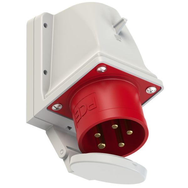 CEE-wall mounted plug 32A 5p 6h with lid image 1