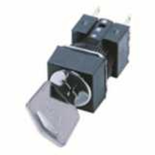 Selector switch complete, square, key-type, 2 notches, spring return, image 2
