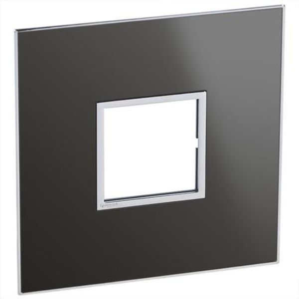 American and South African standard plate Arteor square version 2 modules for 4''x4'' box - reflective black image 1