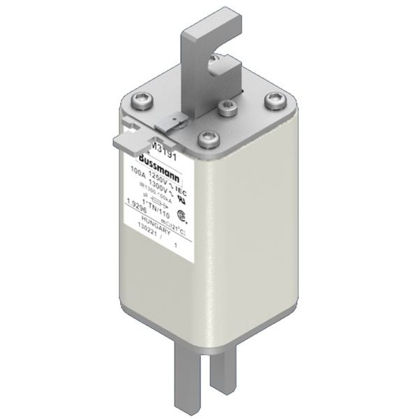 Fuse-link, high speed, 100 A, AC 1250 V, compact size 1, 45 x 58 x 138 mm, aR, DIN, IEC, type T indicator image 1