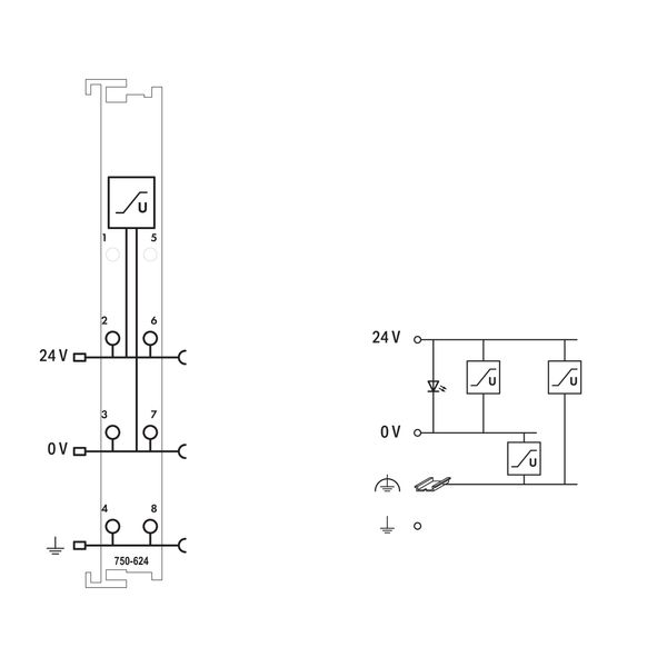 Filter module for field-side power supply (surge) 24 VDC light gray image 5