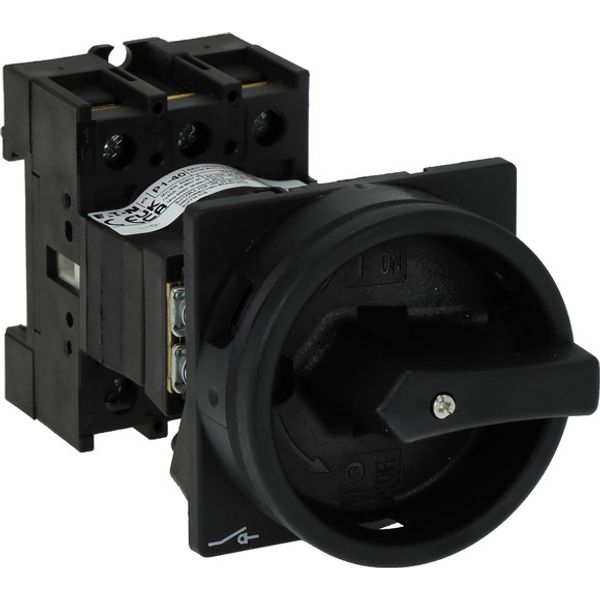 Main switch, P1, 40 A, rear mounting, 3 pole, STOP function, With black rotary handle and locking ring, Lockable in the 0 (Off) position image 2